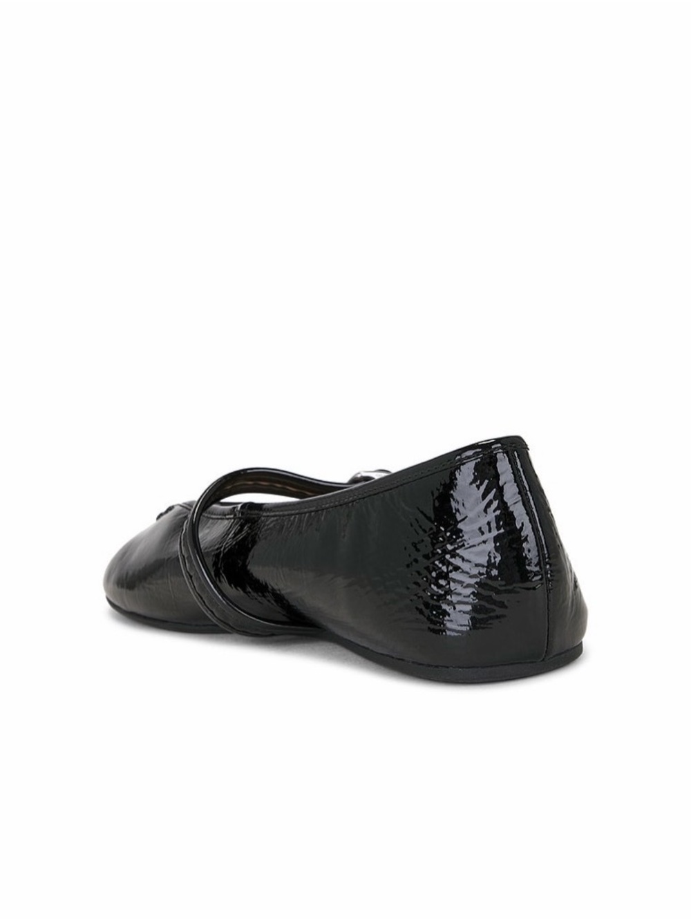 Coach Sculpted C Black Patent Leather Mary Jane Flat with Buckle - Picture 3 of 5